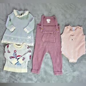 Baby Clothes Bundle Knit Set Carter’s Little Planet 6-12M Pink Romper Sweater Ou